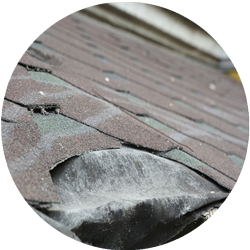 damages on roof for repair